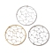 3Pcs 3 Colors Copper Wired Pendants, Flat Round with Spider Web, Mixed Color, 35~36x2mm
