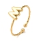 304 Stainless Steel Open Cuff Rings, Jewely for Women, Real 18K Gold Plated, Letter M, Inner Diameter: 19mm, Letter: 7x9mm