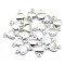 Brass Links Connectors, Cadmium Free & Nickel Free & Lead Free, Heart with Word Love, For Valentine's Day, Real Platinum Plated, 10x5.5x2mm, Hole: 1mm