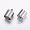 Tarnish Resistant 304 Stainless Steel Cord Ends, Stainless Steel Color, 13x11mm, Hole: 3.5mm, Inner Diameter: 10mm