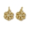 Brass Micro Pave Cubic Zirconia Pendants, Flower Charms, Long-Lasting Plated, Cadmium Free & Lead Free, Rack Plating, with Jump Ring, Real 18K Gold Plated, 14.5x11.5x3mm, Hole: 3.5mm