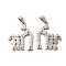 Non-Tarnish Mother's Day/Teachers' Day 201 Stainless Steel Pendants, Mother with Son & Daughter/Teacher with Students Charms, Stainless Steel Color, 26.5x22x1.4mm, Hole: 6.5x3.3mm