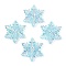 AB Color Transparent Acrylic Chandelier Component Links, Snowflake, Sky Blue, 46x46x6mm, Hole: 2mm