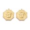 304 Stainless Steel Pendants, Gear with Moon & Star Charm, Ion Plating(IP), Real 18K Gold Plated, 32.5x29.5x2.5mm, Hole: 2mm