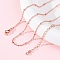 Brass Satellite Chains Necklaces for Women, with 304 Stainless Steel Lobster Clasp, Rack Plating, Lead Free & Cadmium Free, Long-Lasting Plated, Rose Gold, 17.72 inch(45cm)