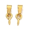 304 Stainless Steel Screw Eye Pin Peg Bails, with 201 Stainless Steel Snap On Bails, For Half Drilled Beads, Real 18K Gold Plated, 13.5mm, Hole: 6x2.5mm, pin: 4x1mm