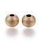 Ion Plating(IP) 201 Stainless Steel Textured Beads, Round, Golden, 8x7mm, Hole: 3mm