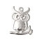Non-Tarnish 304 Stainless Steel Pendants, Owl Charms, Stainless Steel Color, 21x17x2mm, Hole: 1.6mm