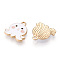 Eco-Friendly Zinc Alloy Pendants, with Enamel, Cadmium Free & Nickel Free & Lead Free, Octopus Shape, Light Gold, White, 16x15~16x2mm, Hole: 1.8mm