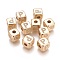 Brass Micro Pave Cubic Zirconia Beads, Horizontal Hole, Real 18K Gold Plated, Long-Lasting Plated, Cube with Letter, Clear, Letter.P, 9x9x9mm, Hole: 3.5mm