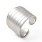 Non-Tarnish 304 Stainless Steel Textured Wide Open Cuff Ring for Women, Stainless Steel Color, US Size 7 1/4(17.5mm)