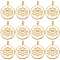 Alloy Pendants, Flat Round with Lotus, Lead Free & Nickel Free & Cadmium Free, Matte Gold Color, 20x15x4.5mm, Hole: 1.5mm, 20pcs/box