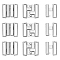 12Pcs Alloy Bikini Clips, Bra Clasp Replacement Part, Lingerie Front Closure, Platinum, 18x18x2.5mm, Hole: 2.5x15mm