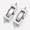 Brass Fold Over Clasps, Rectangle, Cadmium Free & Nickel Free & Lead Free, Platinum, 22~24x7x4mm, Hole: 1mm