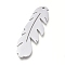 Tarnish Resistant 304 Stainless Steel Pendants, Manual Polishing, Laser Cut, Feather, Stainless Steel Color, 33.5x10.5x0.8mm, Hole: 1.2mm