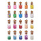 Glass Wishing Bottle Pendant Decorations, with Resin Rhinestone and Glass Micro Beads inside, Cork Stopper and Platinum Iron Screw Eye Pin Peg Bails, Mixed Color, 40pcs/box