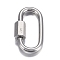 Tarnish Resistant 304 Stainless Steel Screw Carabiner Lock Charms, for Necklaces Making, Quick Links, Oval, Stainless Steel Color, 26x13x2mm, Screw: 7x4.5mm
