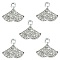 Alloy Rhinestone Pendants, Platinum Tone Ginkgo Leaf Charms, Crystal, 14x15x2.5mm, Hole: 1.8mm