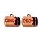 Baking Paint Alloy Pendants, Chocolate Charms, Sandy Brown, 11x13x3.5mm, Hole: 1.5mm