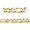 PVD Vacuum Plating 304 Stainless Steel Figaro Chains, with Spool, Unwelded, for Jewelry Making, Golden, 5~8x4x1mm, about 82.02 Feet(25m)/roll