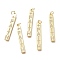Brass Micro Pave Clear Cubic Zirconia Pendants, Inspirational Message Pendants, with Jump Rings, Long-Lasting Plated, Rectangle & Word Faith & Star, Golden, 46x6x1mm, Hole: 4.5mm