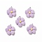Opaque Resin Pendants, with Platinum Tone Iron Loops, 5-petal Flower Charm, Plum, 29x25x7mm, Hole: 2mm