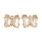 Brass with Glass Pendants, Cadmium Free & Nickel Free & Lead Free, Butterfly, Clear, 10x12x4mm, Hole: 1.2mm