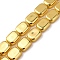 Electroplate Glass Beads Strands, Rectangle, Golden Plated, 10x8x4mm, Hole: 0.9mm, about 40pcs/strand, 15.51''(39.4cm)