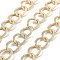 Aluminium Curb Chains, Texture, Unwelded, with Spool, Light Gold, 20x15x1.7mm, about 49.21 Feet(15m)/roll