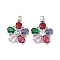 Brass Micro Pave Cubic Zirconia Pendants, Cadmium Free & Nickel Free & Lead Free, Flower, Platinum, 20x18x6mm, Hole: 3.5x2.5mm