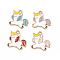 Alloy Enamel Pendants, Unicorn Charm, Light Gold, Mixed Color, 18x20x1mm, Hole: 1.6mm