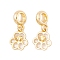 Rack Plating Alloy European Dangle Charms, Paw Print Large Hole Pendants, Golden, 23mm, Paw Print: 14x11.5x1.5mm, Hole: 4.5mm