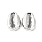 Non-Tarnish 304 Stainless Steel Charms, Cowrie Shell Shape, Stainless Steel Color, 11.5x8x3.5mm, Hole: 3mm