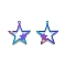 Ion Plating(IP) 201 Stainless Steel Pendants, Star, Rainbow Color, 26x25x1.5mm, Hole: 1.4mm