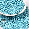 Baking Paint Luster Glass Seed Beads, Donut, Cyan, 4x2.5mm, Hole: 1mm, 275pcs/20g