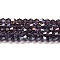 Transparent Electroplate Glass Beads Strands, AB Color Plated, Faceted, Bicone, Violet, 3.5~3.8mm, about about 107~110pcs/strand, 32.5~34cm