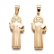 304 Stainless Steel Pendants, Saint, Golden, 40x16.5x2.5mm, Hole: 5mm