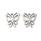 Non-Tarnish 316 Surgical Stainless Steel Charms, Manual Polishing, Laser Cut, Butterfly Charm, Stainless Steel Color, 12x12.5x1mm, Hole: 1.6mm