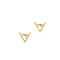 Triangle Stainless Steel Synthetic Turquoise Stud Earrings, Silver, 11x10mm