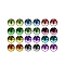 Glass Doll Craft Eyes Cabochons, for Doll Making, Flat Round, 16mm, 100pcs/bag