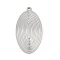 304 Stainless Steel Pendants, Oval Charm, Anti-Tarnish, Stainless Steel Color, 47.5x25x2mm, Hole: 2mm