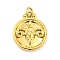 304 Stainless Steel Pendants Rhinestone Settings, Round with Constellations, Aries, 20.5x17x3.5mm, Hole: 3.5x2mm, Fit for 0.9mm Rhinestone