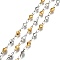 304 Stainless Steel Link Chains, Soldered, Heart, with Spool, Golden & Stainless Steel Color, 10x5~5.5x2mm, about 32.8 Feet(10m)/roll