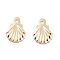 Brass Pendants, Cadmium Free & Nickel Free & Lead Free, Shell Charms, Real 18K Gold Plated, 8x6x0.5mm, Hole: 0.8mm