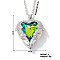 Shiny Gradient Crystal Ocean Heart Pendant Necklace with Full Rhinestone, 15.75 inch(400mm)