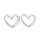 Non-Tarnish 304 Stainless Steel Linking Rings, Heart, Stainless Steel Color, 15x17x4mm, Inner Diameter: 7.5x13.5mm