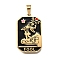 Tarot 304 Stainless Steel Enamel Pendants, Ion Plating(IP), Real 18K Gold Plated, Star, 32x19.5x2mm, Hole: 7x3.5mm