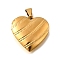 316 Stainless Steel Locket Pendants, with 201 Stainless Steel Snap on Bails Stainless Steel Photo Frame Charms, Ion Plating(IP), Heart, Real 20K Gold Plated, 29x28.5x7.5mm, Hole: 8x4mm, Inner Diameter: 16.5x21mm