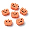 Halloween Theme Handmade Polymer Clay Beads, Pumpkin, Orange, 7x8.5x4mm, Hole: 1.5mm