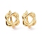 Brass Wire Wrap Hoop Earring Findings with Latch Back Closure, with Vertical Loops, Knot, Cadmium Free & Lead Free, Golden, 19.5x13x14mm, Hole: 1.5mm, Pin: 1mm